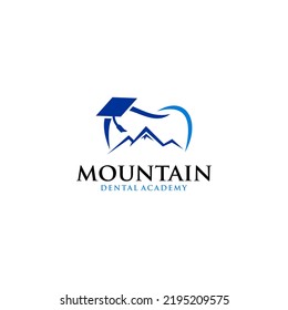 Idea vectorial del logotipo dental de montaña.plantilla de vector de montaña sur