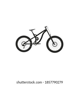 mountain descent or downhill, on white background