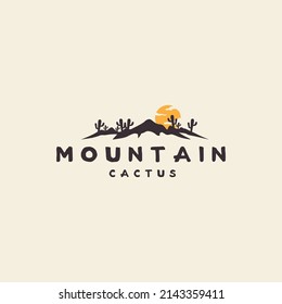 mountain  desert  cactus  logo design vector icon illustration graphic creative idea