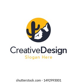 Mountain Desert Landscaping Vector Logo