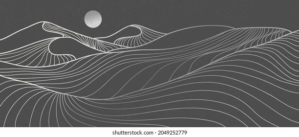 mountain desert line art print. Abstract mountain contemporary aesthetic backgrounds landscapes. vector illustrations - Shutterstock ID 2049252779