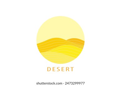 Mountain and Desert logo with line art wave pattern,Abstract Mountain and Desert,aesthetic backgrounds landscapes.