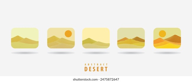 Mountain and Desert logo with line art wave pattern,Abstract Mountain and Desert,aesthetic backgrounds landscapes, Nature line logo