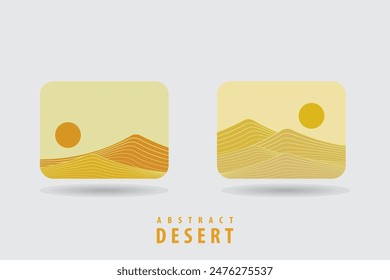 Mountain and Desert logo with line art wave pattern,Abstract Mountain and Desert,aesthetic backgrounds landscapes, Nature line logo