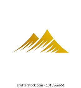 Mountain desert logo. Simple mountain flat logo template