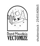 Mountain desert vector image, suitable for use in your various products. Especially your clothes