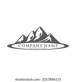 Ilustración del logotipo del vector del desierto de montaña