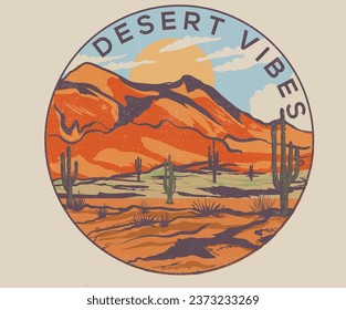 Mountain design. Desert state. Desert club. Arizona desert vibes graphic print design. Cactus valley with flower artwork for t-shirts prints, sticker ,posters and others.