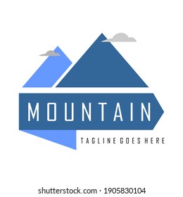 mountain design drawings of various colors in blue