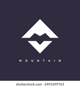 Mountain design element idea with creative letter M concept high resolution vector
