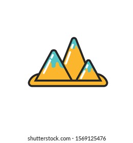 Mountain Design Element of Isolated Modern Icon with Various Colored Symbol on White Background Style