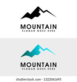 Mountain design element in vintage and modern style for Logotype, Label, Badge and other design. Adventure modern vector illustration