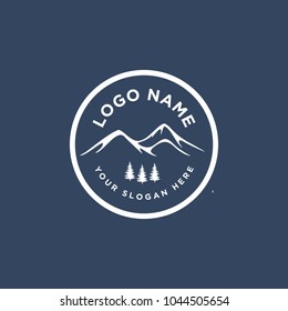 Mountain Design Element in Vintage Style for Logotype, Label, Badge and other design. vector illustration.
