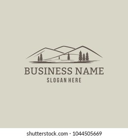 Mountain Design Element in Vintage Style for Logotype, Label, Badge and other design. vector illustration.
