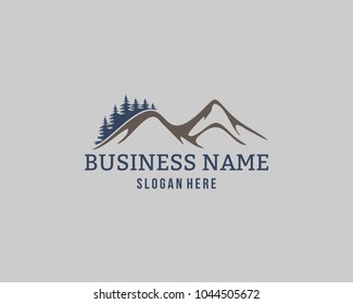 Mountain Design Element in Vintage Style for Logotype, Label, Badge and other design. vector illustration.
