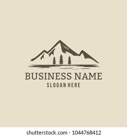 Mountain Design Element in Vintage Style for Logotype, Label, Badge and other design. vector illustration.