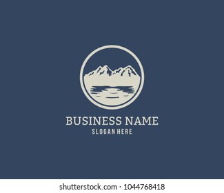 Mountain Design Element in Vintage Style for Logotype, Label, Badge and other design. vector illustration.