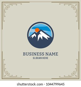 Mountain Design Element in Vintage Style for Logotype, Label, Badge and other design. vector illustration.