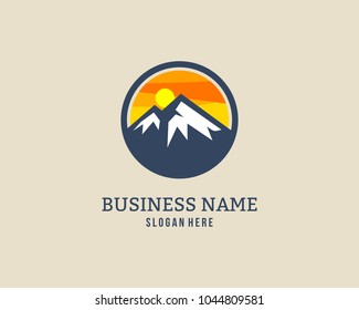 Mountain Design Element in Vintage Style for Logotype, Label, Badge and other design. vector illustration.