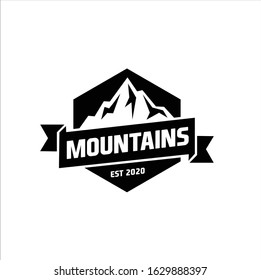 Mountain Design Element Vintage Style Logotype Stock Vector (Royalty ...