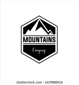 Mountain Design Element in Vintage Style for Logotype, Label, Badge and other design. Adventure retro vector illustration. mountain Idea logo design inspiration