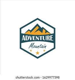 Mountain Design Element in Vintage Style for Logotype, Label, Badge and other design. Adventure retro vector illustration. mountain Idea logo design inspiration