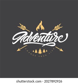 Mountain Design Element in Vintage Style für Logotype, Label, Badge und anderes Design. Abenteuer Retro Vektorgrafik.
