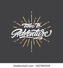 Mountain Design Element in Vintage Style for Logotype, Label, Badge, and other design. Adventure retro vector illustration.
