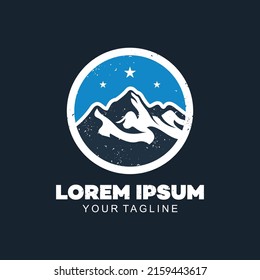 Mountain Design Elements in Vintage Style for Logotype, Labels, Badges and other designs. Retro odyssey vector illustration.