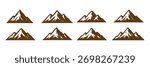 mountain design icon set . illustration of mountains peak vector logo design collection