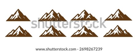 mountain design icon set . illustration of mountains peak vector logo design collection