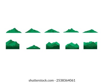 Conjunto de elementos de ilustración de diseño de montaña