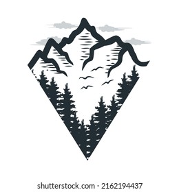 mountain design illustration. outdoor badge design.