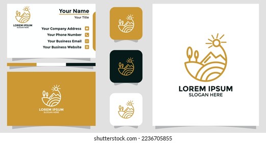 mountain design logo and branding card