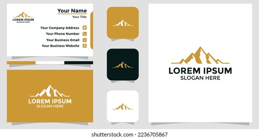 mountain design logo and branding card