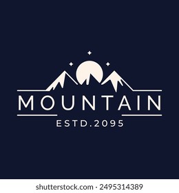 mountain design logo template, very suitable for companies related to nature, tourism, camping, etc.