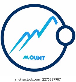 Mountain Design Logo Vector, blue mountain.