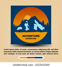 Mountain design template, perfect for adventure icons or logos