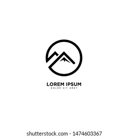Mountain Design Vector line design landscape symbol