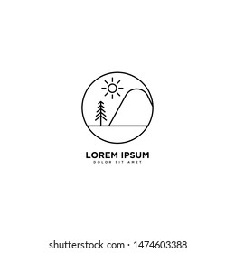Mountain Design Vector line design landscape symbol