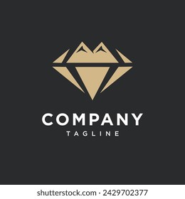 Icono de logotipo de diamante de montaña vector template.eps