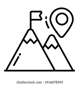 Mountain Direction icon related Map location and navigation line icon. Traffic and travel vector icon.