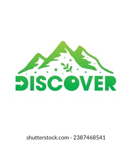 mountain and discover concept. discover logo. discover, discover concept for education