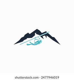 mountain with diver logo icon