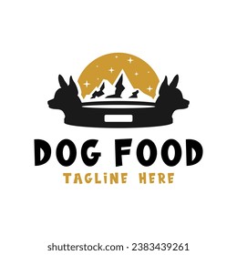 mountain dog food vector illustration logo design