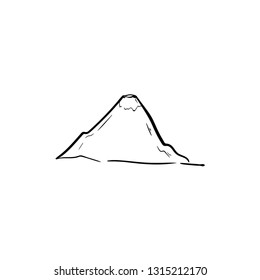 Mountain doodle icon vector 