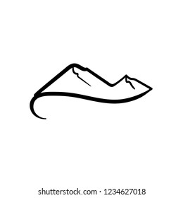 mountain doodle logo icon vector