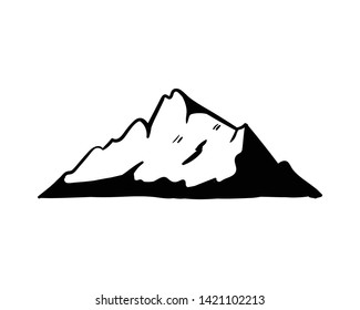 Mountain doodle logo vector hand draw