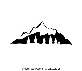 Mountain doodle logo vector hand draw
