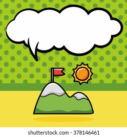 mountain doodle, speech bubble